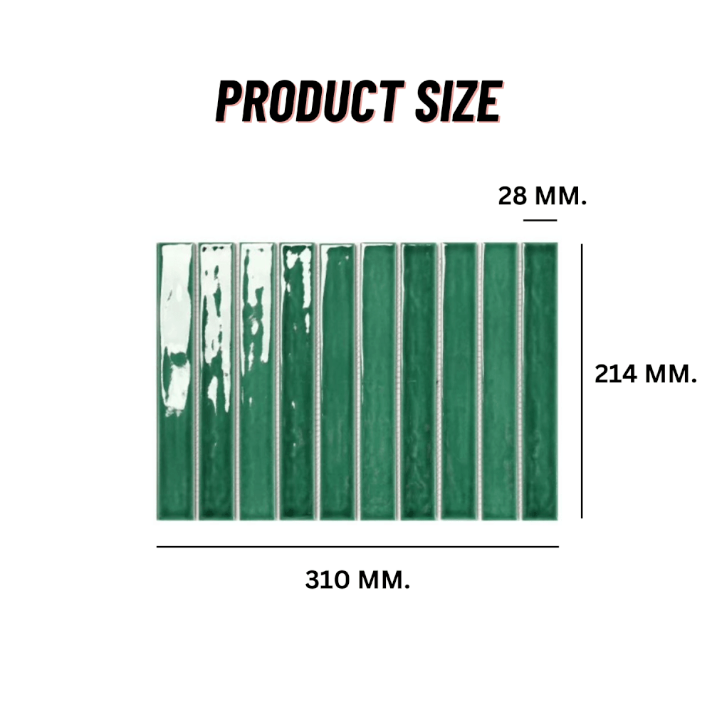 โมเสค TIMELESS TILES รุ่น PAINTIO 31 X 21.4 ซม. สีเขียว LEAVE GREEN ผิวเงา_1